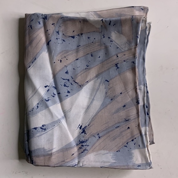 Vintage Adolfo silk neck scarf soft pastels brush stroke print - Picture 7 of 7